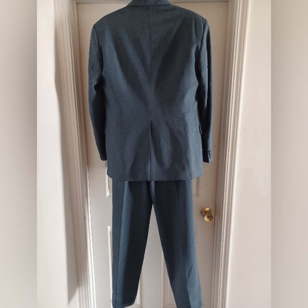 Mediterranea Men's Blue Suit, Retro Style, Made in Italy, 42L / 34x30 - Picture 7 of 10